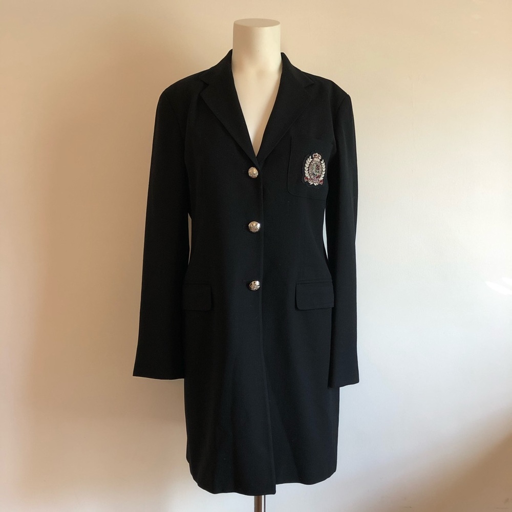 Ralph Lauren Embroidered Emblem Longline Blazer